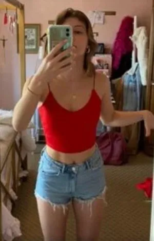 Ron Jon Red Smocked Cropped Cami thumbnail 1