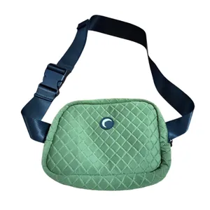 Zyia Forest Diamond Stitch Crossbody Bag Quilted Fanny Pack Waist Bag Adjustable thumbnail 1