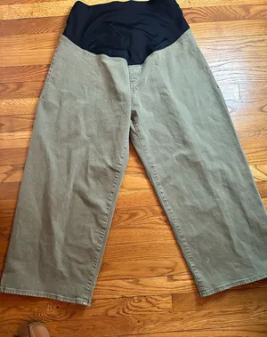Isabel Maternity Ingrid & Isabel olive maternity wide leg 14 nwot thumbnail 1