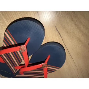 Tory Burch Navy And Red Thin Flip Flops Sandals 1 thumbnail 2