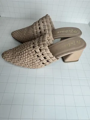 Matisse Tan Woven Pointed Toe Mule Heels Size 7 thumbnail 3