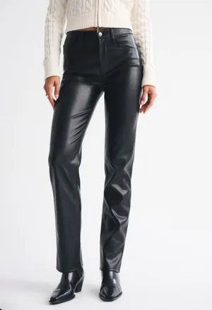 Abercrombie Faux Leather High-Rise Pants thumbnail 1