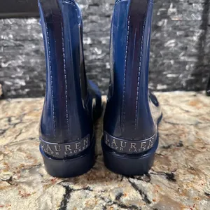 Ralph Lauren Pull on Rain Boot Blue Metallic Muck Boots Womens Sz 6 thumbnail 4