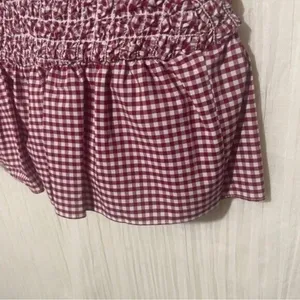Petersyn Mini Benson Dress XS Smocked Off Shoulder Gingham Cotton NWT thumbnail 5