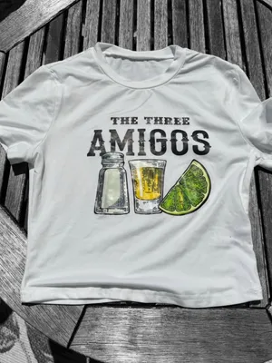 White 'The Three Amigos' Graphic Tee thumbnail 2