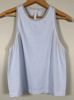 Athleta Chi Dot Mesh Workout Active Crop Tank Blue‎ size XS Sporty Athlesiure thumbnail 1