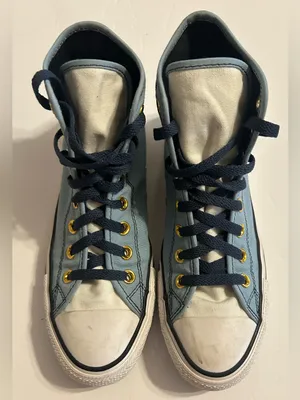 Converse High-Top Sneakers in Light Blue, Navy, and White thumbnail 1