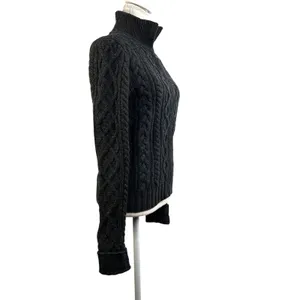 GAP Wool Cable Knit Cardigan Vintage Gray Y2K Dark Cottagecore thumbnail 6