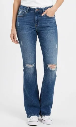 AMERICAN EAGLE Women’s Distressed Slim Bootcut Fit & Flare Jeans thumbnail 1
