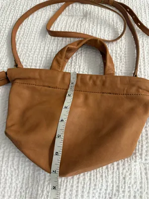 Madewell Cow Leather Crossbody Purse Brown Tan Magnetic Closure Pocket Handles thumbnail 5