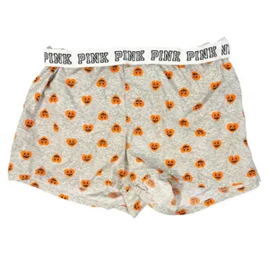 PINK Victorias Secret Pajama Shorts Womens XL Gray Pumpkin Halloween Cotton thumbnail 5