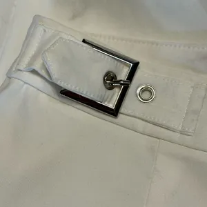 White Fox Boutique Cream Wide Leg Pants with Silver Buckles Size XL thumbnail 8