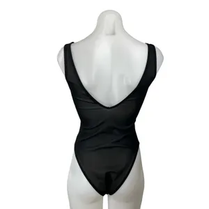 Zara Women's Black Sheer Mesh Tulle Scoop Neck Sleeveless Tank Bodysuit Top Sz S thumbnail 4