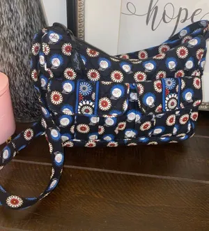 Vera Bradley Night Owl Libby Cotton Quilted Shoulder Crossbody Bag Retired Print thumbnail 1