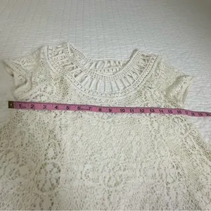 Free People Holy Mountain Mini Floral Crochet Dress Ivory Cottagecore Coquette thumbnail 7