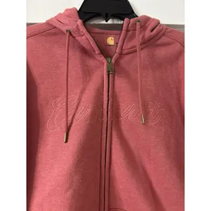 Carhartt Clarksburg Hoodie Women Medium Full Zip Workwear Pinkman Cowgirl Cozy thumbnail 3