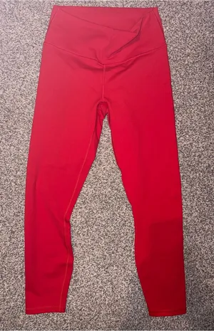 Fabletics Red High-Waist Girls' Active Leggings thumbnail 1