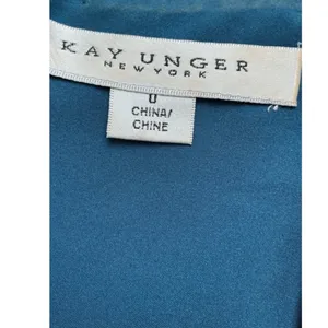 Kay Unger New York Teal Metallic Floral Brocade Tulip Cocktail Dress Size 0 thumbnail 6