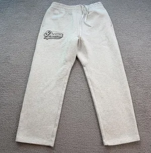 Drama Studded Logo Wide Leg Sweatpants Oatmeal Gray Size Large Oversized Baggy thumbnail 1
