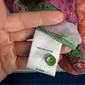 Gibson Latimer Floral Patchwork Boho Blouse XL Long Sleeve Smocked‎ Neck Artsy thumbnail 5