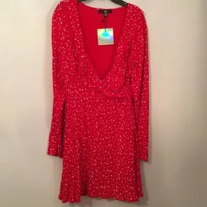 ✨ Red Star Ruffle Detail Tea Dress✨ thumbnail 5