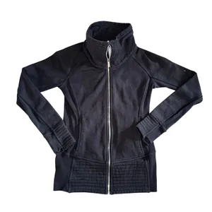 Lululemon Radiant Jacket II Women 6 Blk Good Full Zip Funnel Neck Ribbed‎ Fleece thumbnail 4