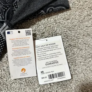 ATHLETA Dark Gray and black Hoodie with Decorative Yoke thumbnail 5