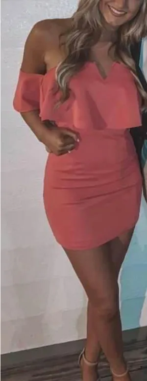 She & Sky Hot Pink Off-The-Shoulder Dress thumbnail 1