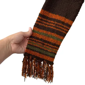 Babette Ballinger Brown Striped Fringe Open Front Cardigan Sweater Womens Large‎ thumbnail 4