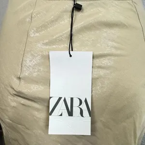 Zara Iridescent Satin Effect Mini Dress Draped Neck Open Back XS Gold Beige Y2K thumbnail 10