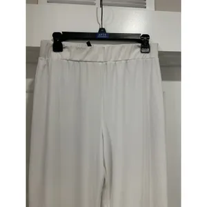 IC by Connie K Womens White Wide Leg Palazzo Pants Elastic Waist Size Medium thumbnail 2