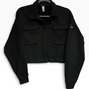 Alo Yoga Renown Jacket Black Cropped Heavyweight Shacket Womens XS / S thumbnail 2