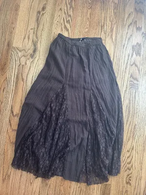 american eagle brown high waisted lace detail maxi skirt thumbnail 6