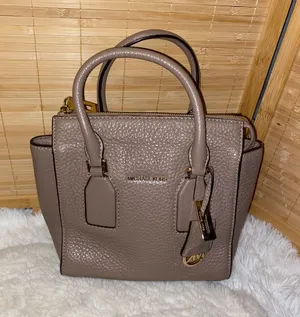 Michael Kors tan Pebbled Leather Satchel Bag purse thumbnail 1