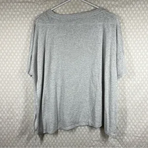 Anthropologie Akemi + Kin Grey White Striped Boxy Short Sleeve Top‎ thumbnail 7