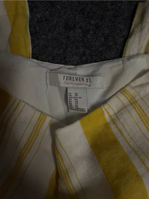 Forever 21 Yellow and White Striped Linen Pants thumbnail 2