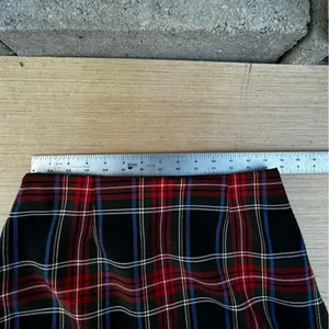 Vintage Y2K Red Blue Plaid A-Line Mini‎ Skirt Gothcore Casual Workwear Womens thumbnail 4