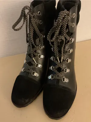 Sam Edelman women black combat Manchester boots US 9 thumbnail 2