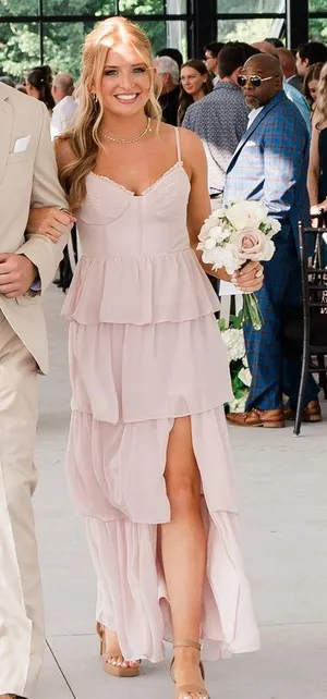 Birdy Grey pale Pink Chiffon Maxi Dress thumbnail 4