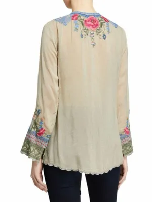 “Millie” Blouse. *sold out in stores* $260 MSRP. Wheat Color. NWT thumbnail 13