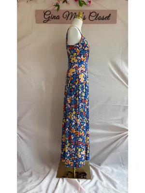 41 Hawthorn Ellienne Faux Wrap Maxi Dress Blue Floral Size S thumbnail 4