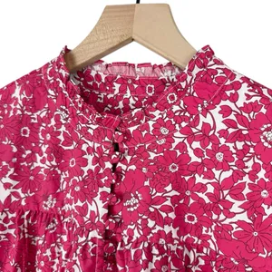 J. Crew Floral Popover Blouse Blushing Meadow Sz S NWT thumbnail 6