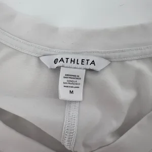 Athleta Women M Inspire‎ Tank Top White V-Neck Oversized Flowy Relaxed Yoga Gym thumbnail 5