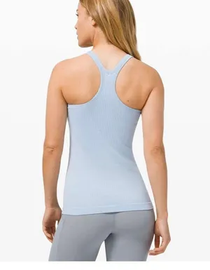 Lululemon NWT Ebb To Street Tank Top Size 12 - Blue Linen thumbnail 3