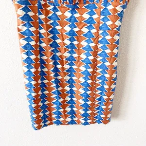 Anthropologie Maeve Ophelia Linen Blend Blue Multi Square Neck Geometric Mini Dress thumbnail 5