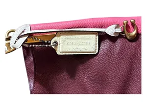 Coach 1016 Dalton 31 Wine Multi Colorblock Pebble Leather Shoulder Bag thumbnail 2
