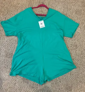 NWT Teal Women's Athletic Romper XL Green thumbnail 1