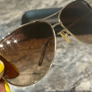 Coach Gold Frame Sunglasses with Brown Lenses lens has scratches price reflected thumbnail 4