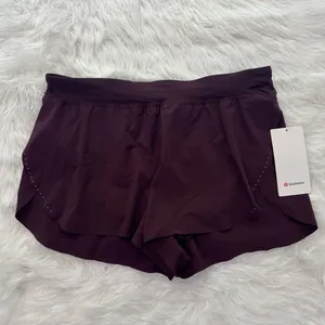 Lululemon Fast and Free High Rise Classic Fit Split Shorts 3" Goodnight Plum XL thumbnail 2