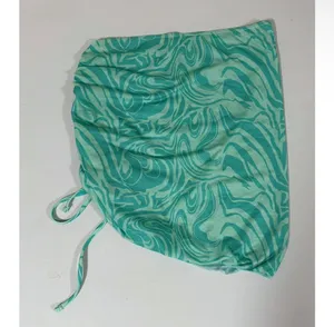 Blue Teal Swirl Ruched Mini Skirt Bottoms Beach Pool Swim Sarong Coverup Size S 🩵✨ thumbnail 3